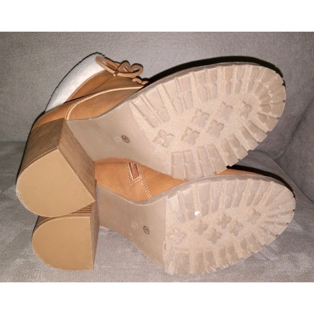 Ana Redwood Boot Womens Size 9.5 M Heel Booties Faux Fur Trim - Picture 12 of 12